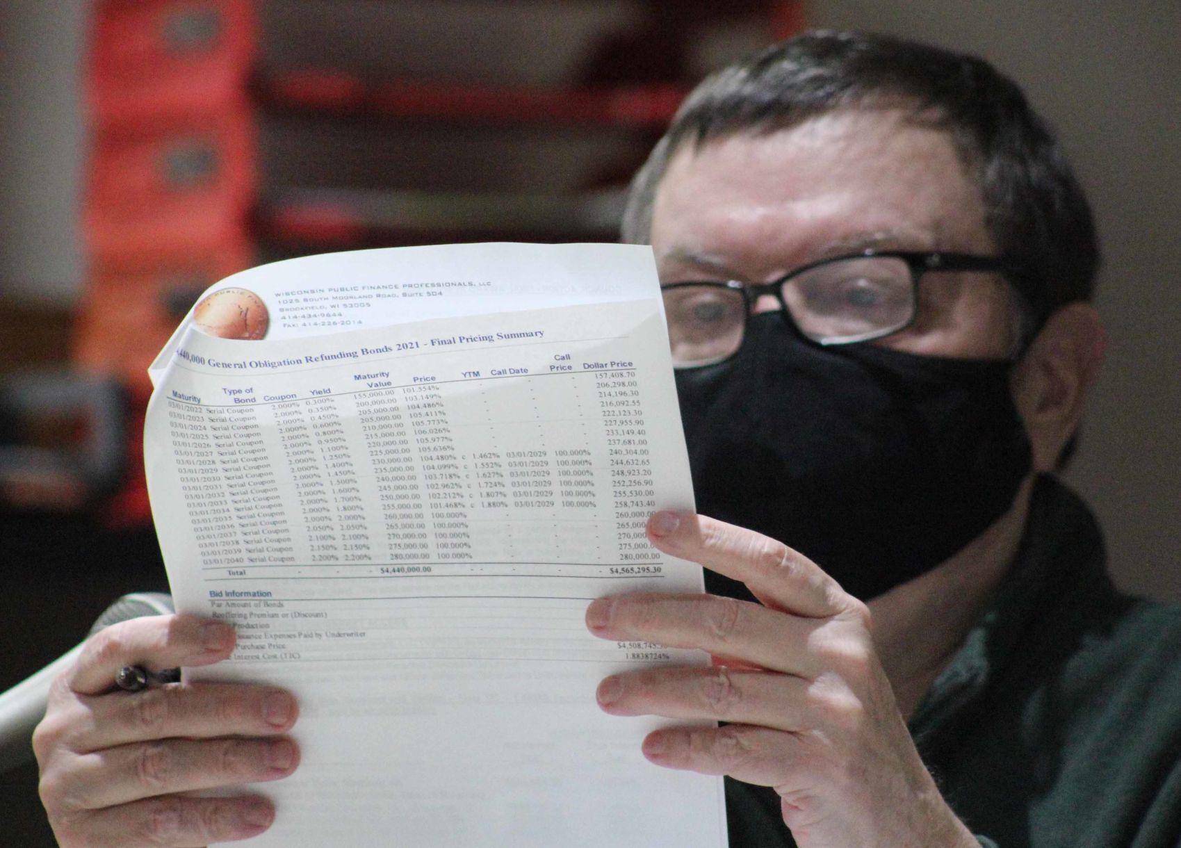 Mike reads documents